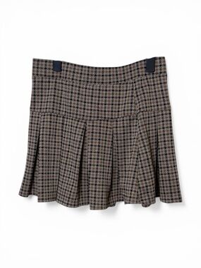 Plaid Pleated Skort in Brown and Black